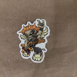 zombie playing a guitar sticker