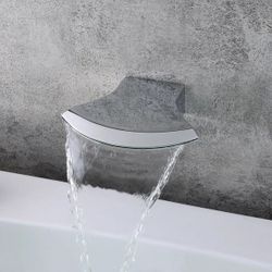 Polished Chrome Wall Mount Bathroom Waterfall Spout Stainless Steel
