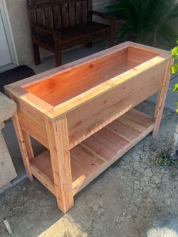 Handmade Long Planter W/Storage space