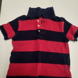 Boys 3T  Arizona red/navy stripe golf shirt Lot AS