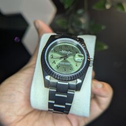 Black Seiko date just Mod w/ Olive Arabic Dial