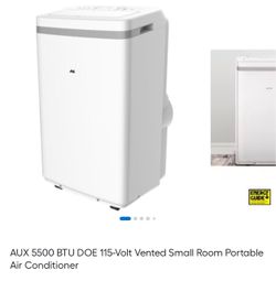 AUX 5500 BTU DOE 115-Volt Vented Small Room Portable Air Conditioner out of box