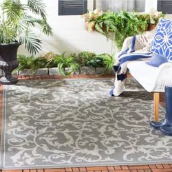 Floral Indoor/Outdoor Patio Area Rug 9ft x 12ft 