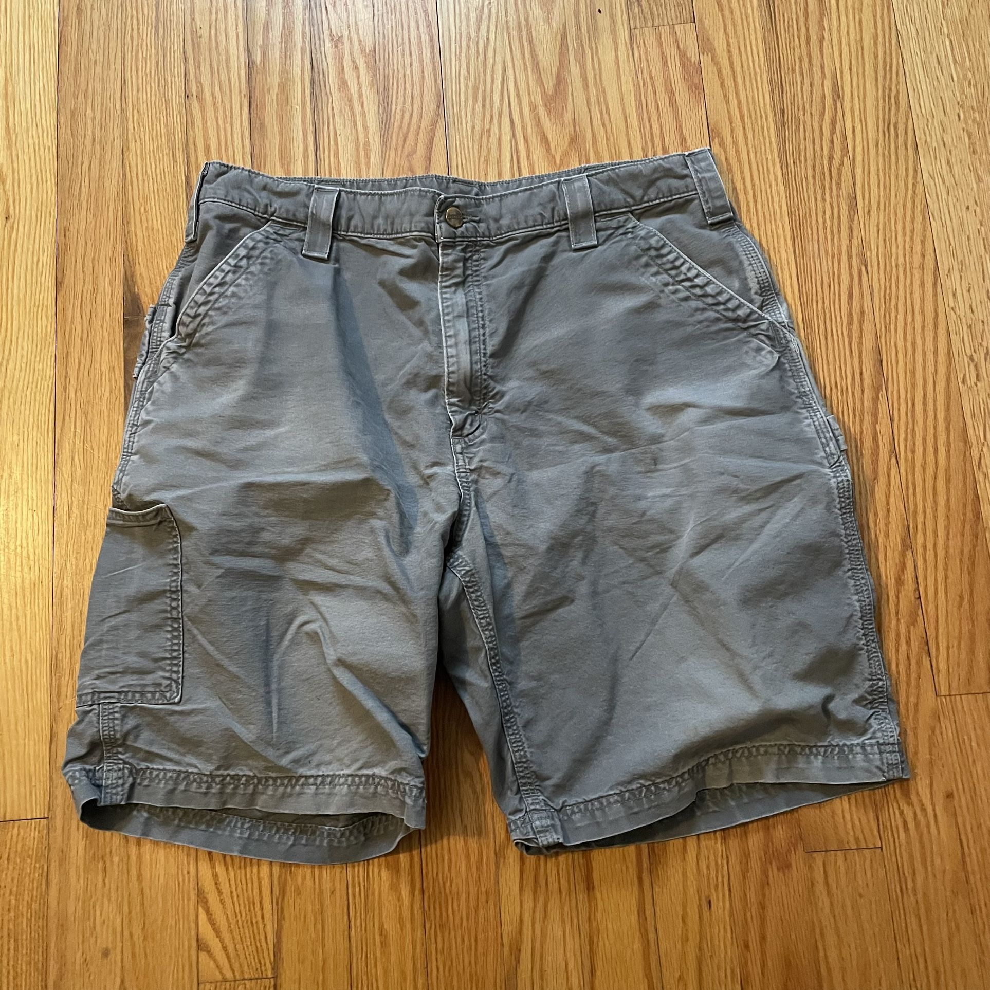 CARHARTT Original Fit Canvas Work SHORT size 38, B147FAT Fatigue Gray Carpenter