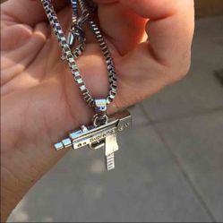 Supreme uzi necklace
