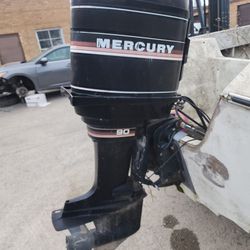 Mercury 90 HP Outboard With Boat