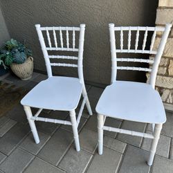 Kids Size White Chairs (2)