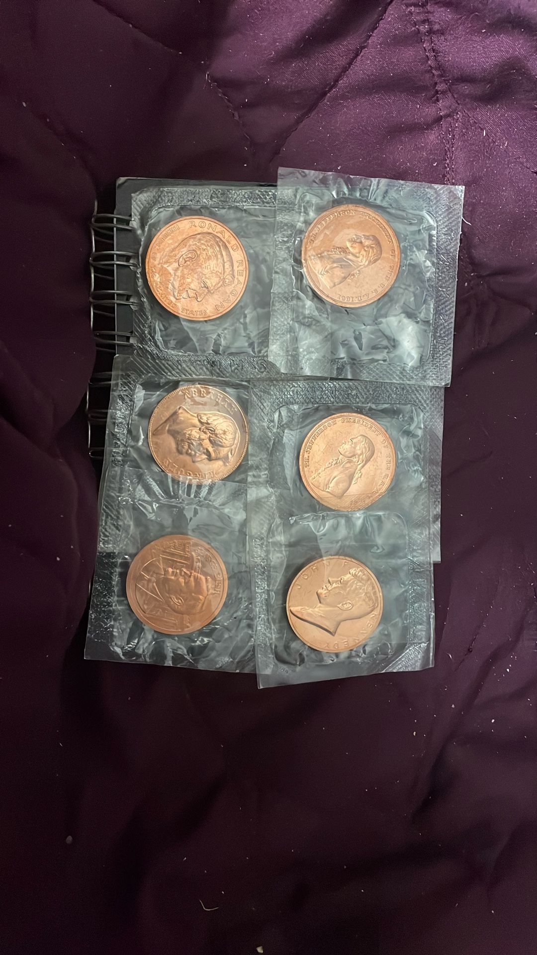 Collectible Of Six USA Presidential Metals