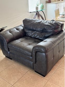 Oversized, leather chair, very comfortable