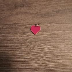 Fuchsia Heart Enamel Charm