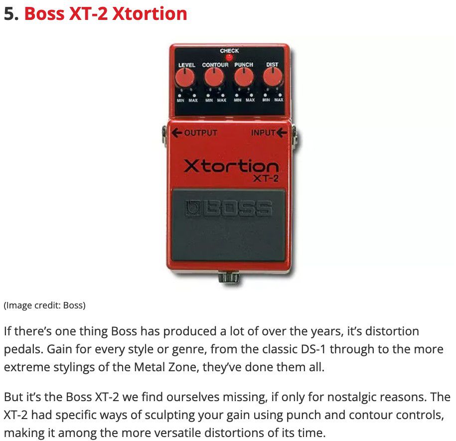 Boss XTORTION XT-2 Guitar PEDAL