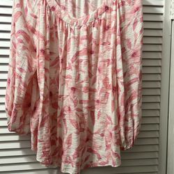 Xl Pink And White  Tunic Top. Lauren Conrad 