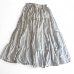 White tiered maxi skirt with elastic waist
