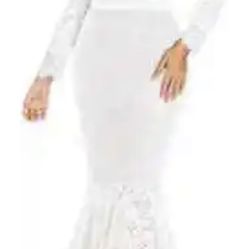White Lace Dress For Wedding Or Engagement Party L & M