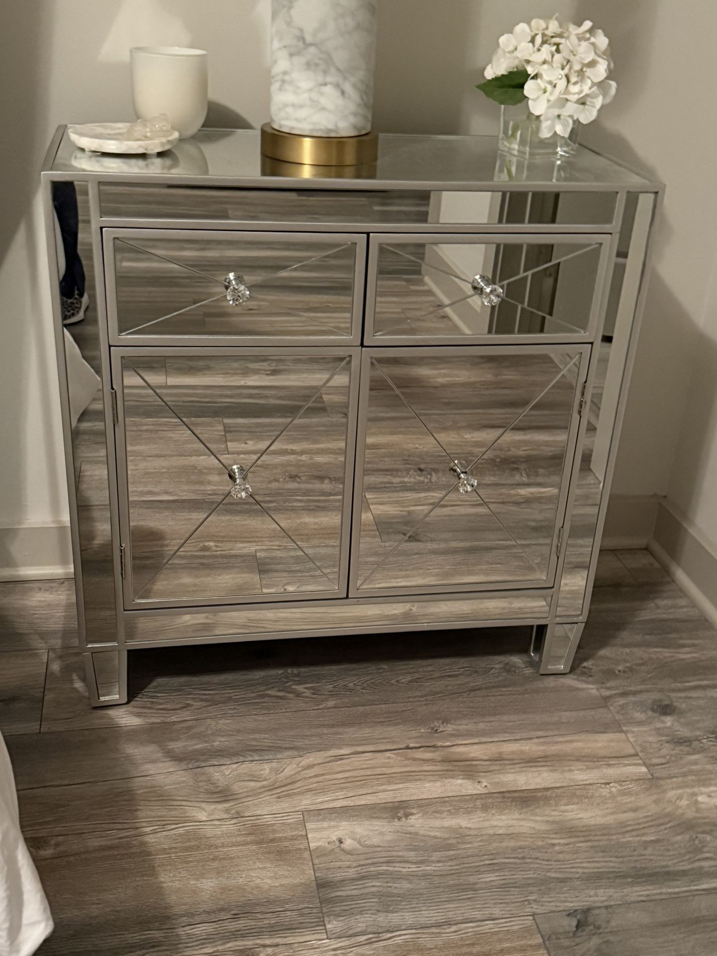 Glam Mirrored Nightstands