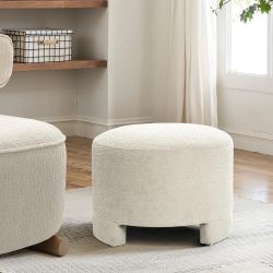 Rio upholstered cream ottoman ,IF2242-OT