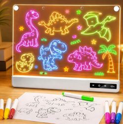 LED Drawing Board for Kids, 16" Dry Erase Light Up Doodle Board
