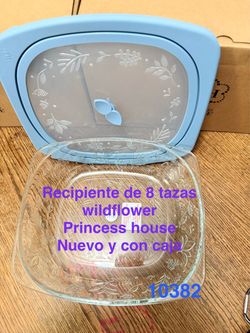 Recipiente de cristal de 8 tazas 👉 princess house todo nuevo y con caja 📦