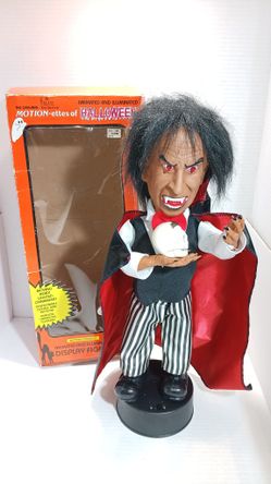 Vintage Telco Motion-ettes Of Halloween  Animated Light Up Vampire Decor In Box 