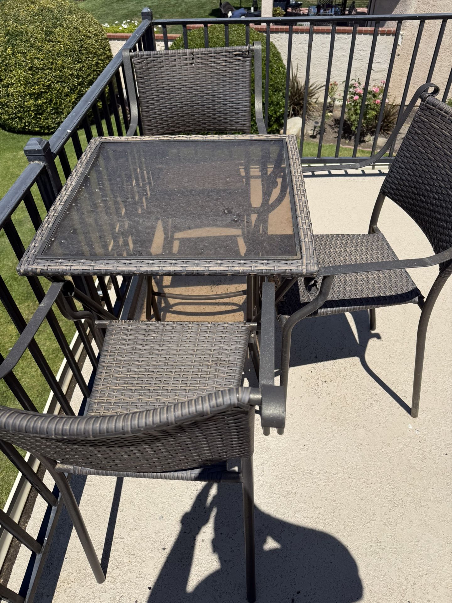 Outdoor Glass Table and Chairs