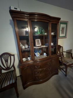 Antique Solid Wood China Cabinet