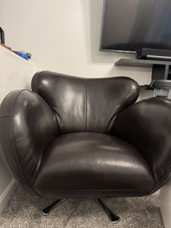 Brown Leather Sofa Chair