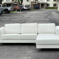 Couch/Sofa Sectional - White - Faux Leather - Delivery Available 🚛