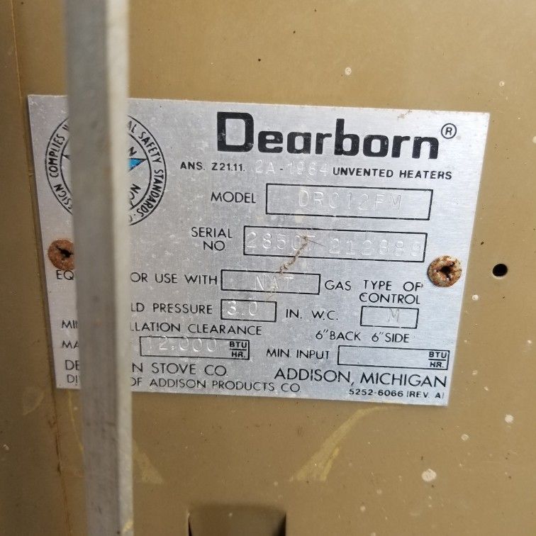 Dearborn Heater for Sale in Midlothian, TX OfferUp