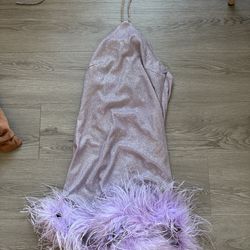 Purple feather dress