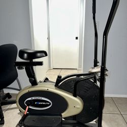 elliptical and bicycle machine
