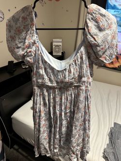Altar'd State Floral Puff Sleeve Mini Dress