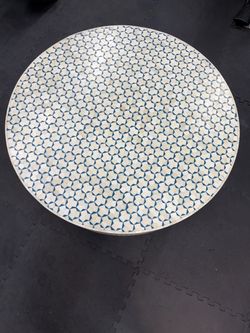 Round Mosaic Tile Top Table