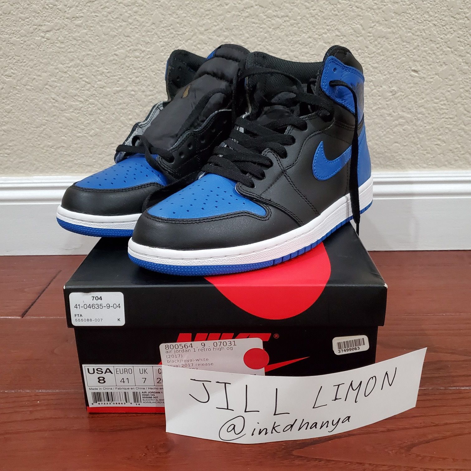 JORDAN 1 ROYAL 2017 SIZE 8