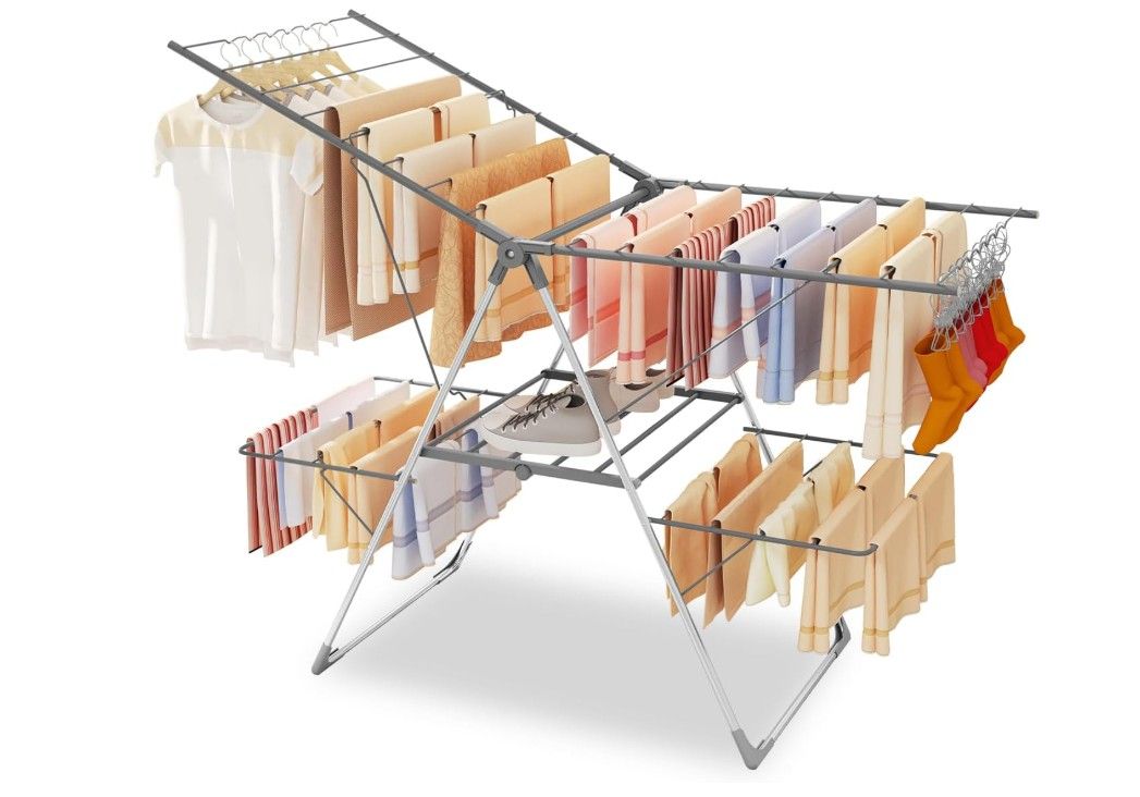 Bigzzia Foldable Clothes Drying Rack Laundry Hanger #0553