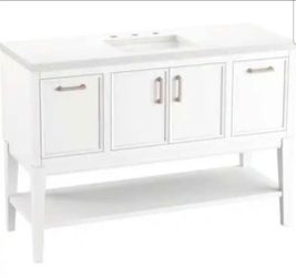 Kohler Winnow 48" Free Standing Single Basin Vanity and Quartz Vanity Top