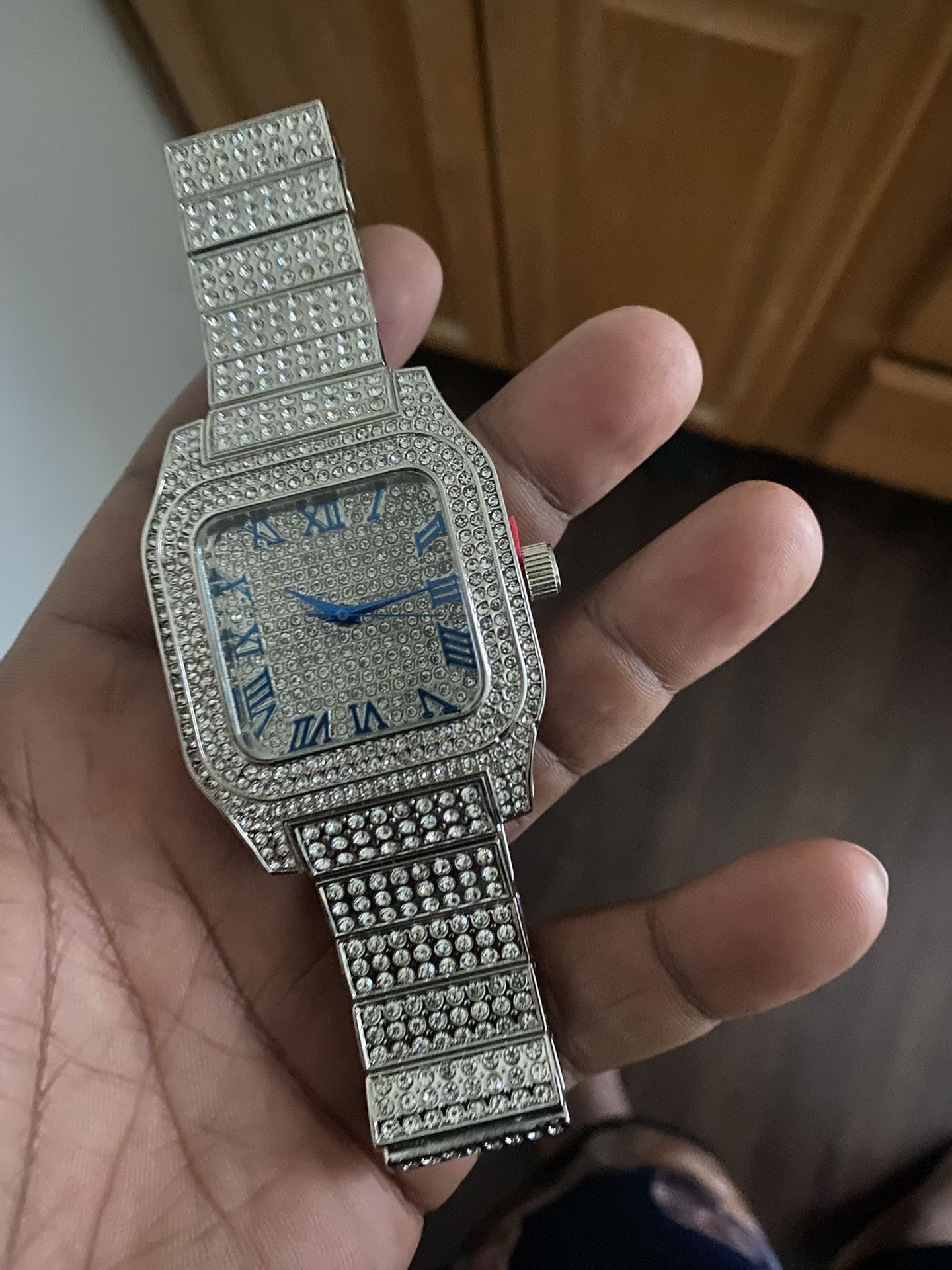 Silver Diamond Moissanite Watch
