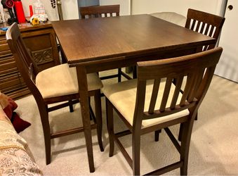 Dark hard Wood Counter Height Dining Table