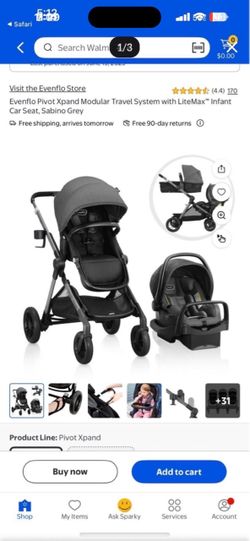 Double stroller w car seat and base