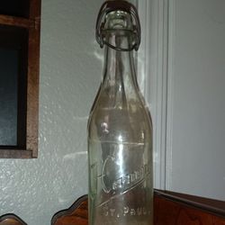 Antique Hamm's Beer Embossed Metal Flip Top Bottle