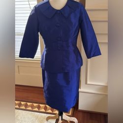 Peter Nygard Royal Blue two piece set with a blazer and dress..