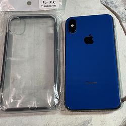 Apple iPhone X 256GB in Silver & Dark Blue Custom Unlocked