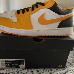 New - Jordan 1 Low Yellow Sz -14  