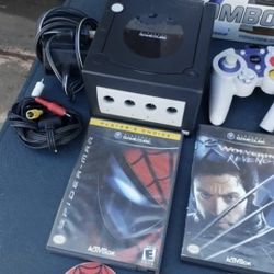 Black Nintendo GameCube With 2 Controllers. All cables. 0 Games $150!. $30! Per Game. & $80 racing Kit. Im willing to Trade Pokémon holo cards collect