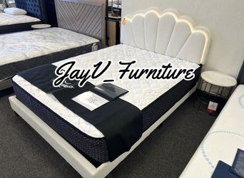 New Queen bed frame with mattress