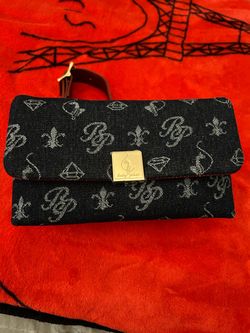 Baby Phat Denim Monogram Clutch Wallet