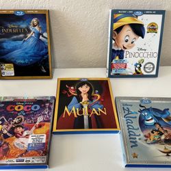 5 Disney Blu Ray DISC Full Length Movies  Price Is FIRM 