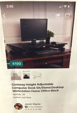 New Computer Sit/Stand Desktop Workstation Home Office