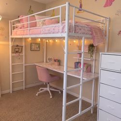 Twin Bed W Built In Desk & Loft 