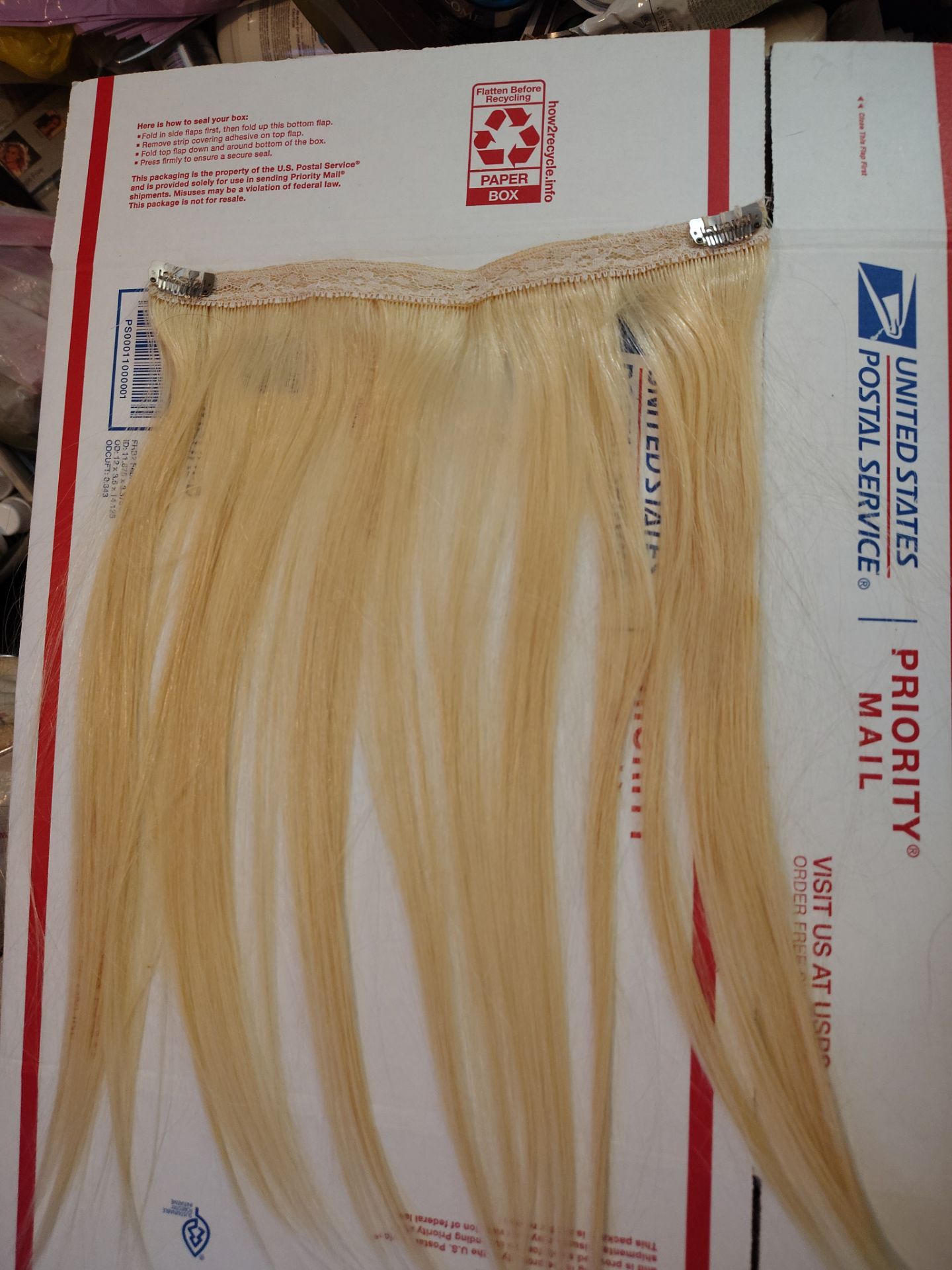 One strip of human hair extensions