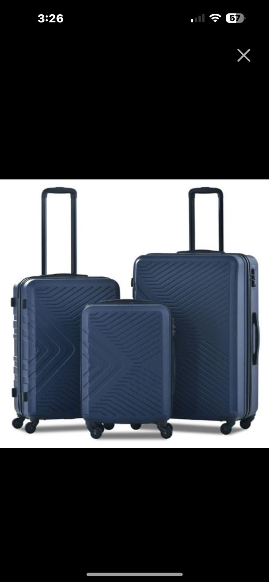 Travelhouse Hardshell Luggage Set Hardside Lightweight Suitcase with TSA Lock Spinner Wheels 28/24/20/in. (Navy Blue) 3 PCS